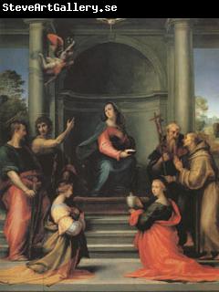 Fra Bartolommeo The Annunciation with Saints Margaret Mary Magdalen Paul John the Baptist Jerome and Francis (mk05)